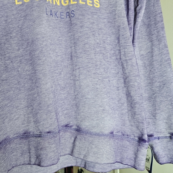 🎉HOST PICK NBA Los Angeles Lakers LA Burnout Retro Fleece Sweatshirt Purple NWT - Picture 8 of 8